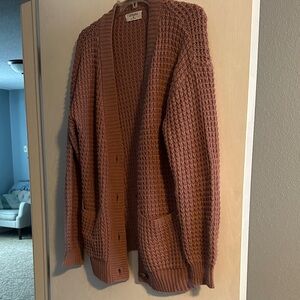 Zenana Textured Knit Cardigan - Pink